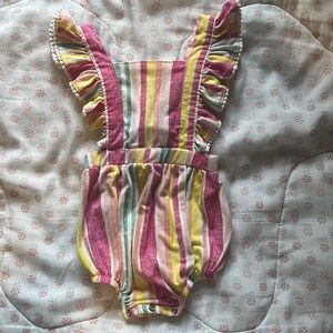 Toddler baby girl ruffled sleeveless bubble romper